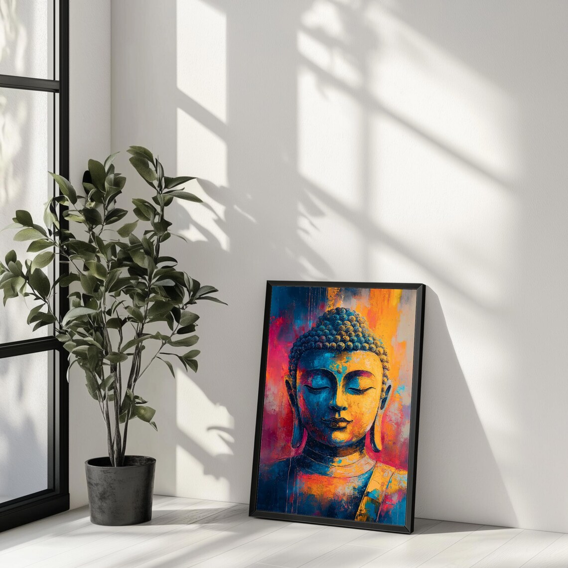 Colorful Buddha Art Print, Zen Meditation Decor - Image 2