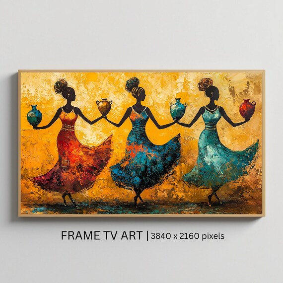 African Dance Art For Frame Tv Roku Screensaver Vibrant Cultural Wall Art