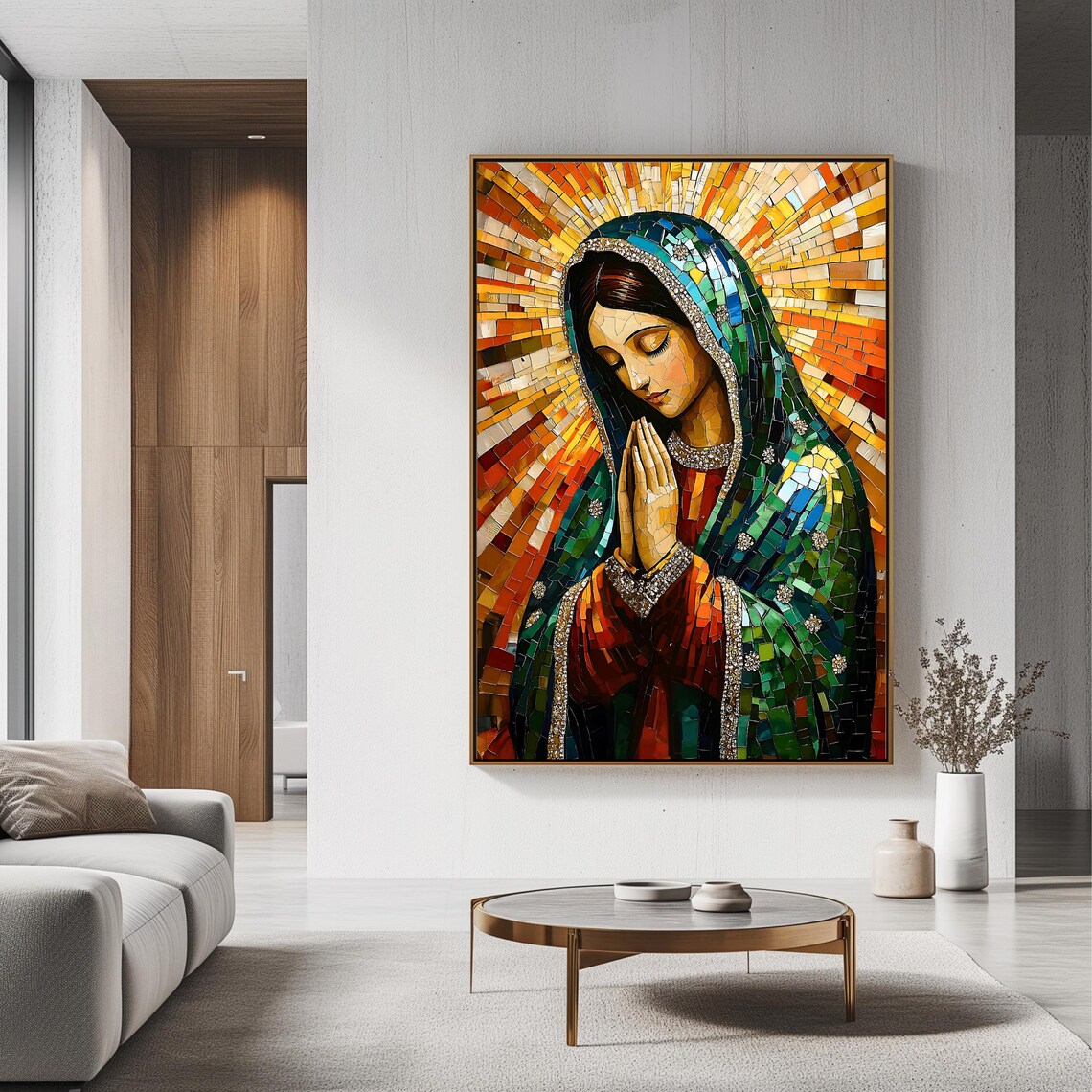 Mary Of Guadalupe Mosaic Art Print, Vibrant Spiritual - Image 3