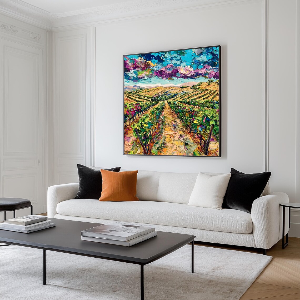 Vineyard Landscape, Modern Nature Artwork - Image 4