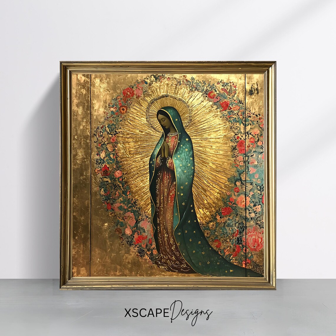 Vintage Guadalupe Virgin Mary Art Print, Religious Decor