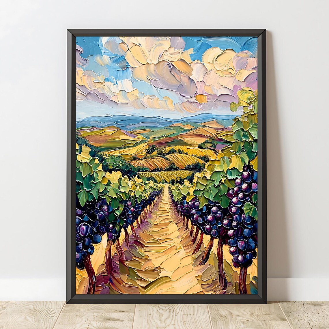 Tuscany Vineyard Landscape Art Print, Wine Country - Image 2