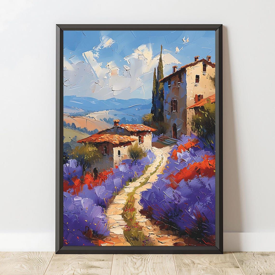 Tuscan Countryside Villa Lavender Fields Italy Travel Poster - Image 2