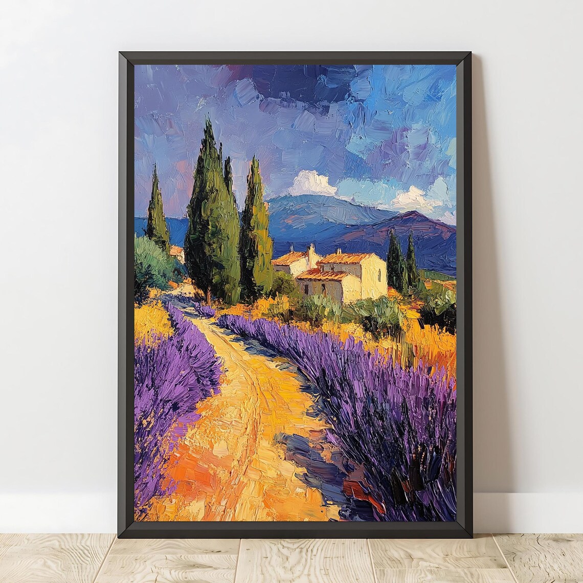 Lavender Field Provence Landscape, Rustic Country Path - Image 2