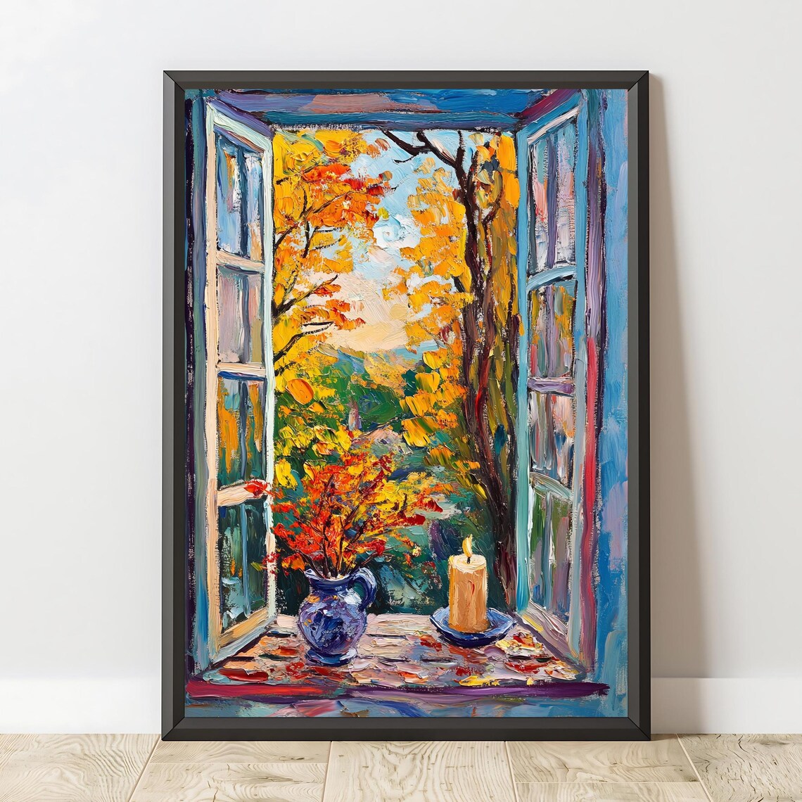 Autumn Window View, Cozy Nature-Inspired Decor - Image 2