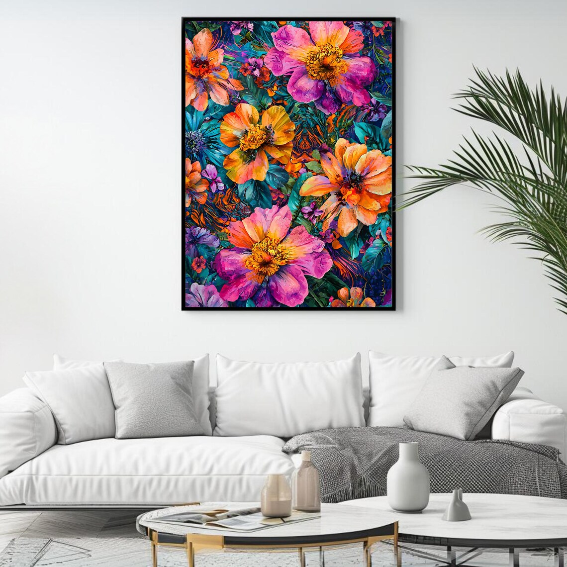 Bold Floral Abstract Botanical Wall Art Print - Image 4