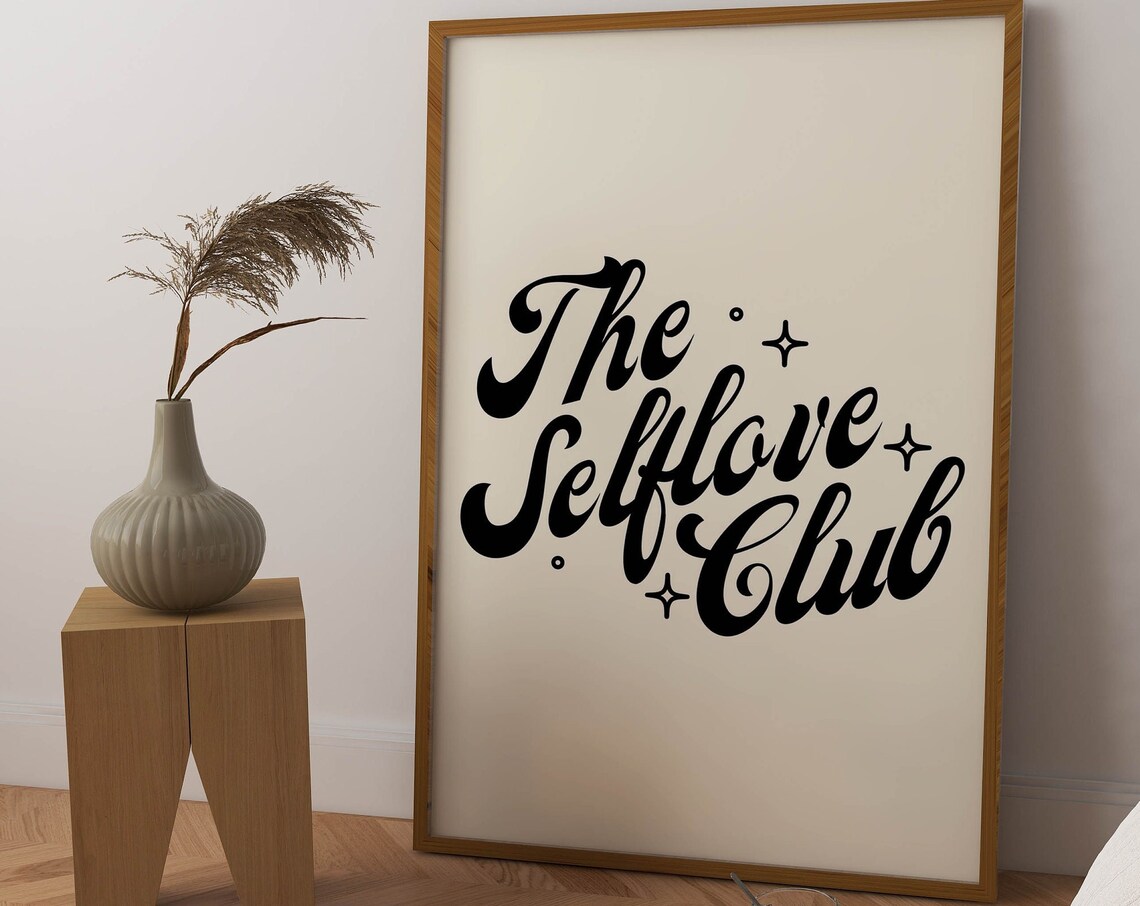 The Selflove Club Bold Retro Typography Trendy Wall Decor Poster