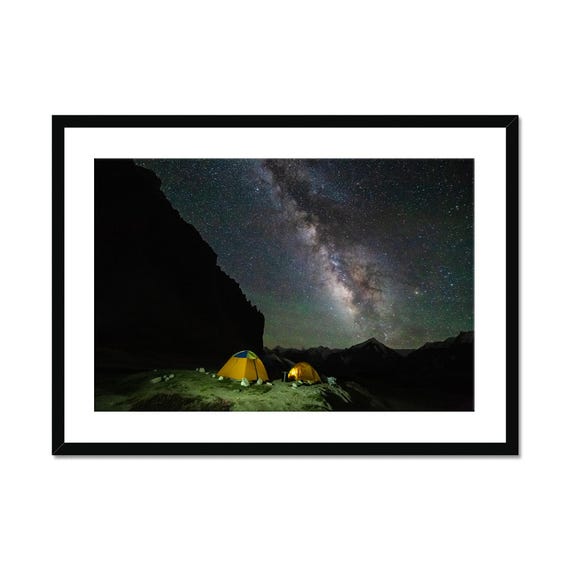 Milky Way Night Sky, Camping Landscape Art Print