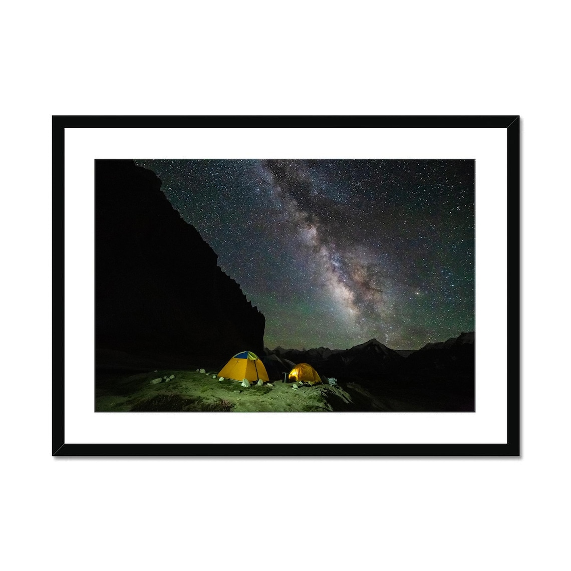 Milky Way Night Sky, Camping Landscape Art Print