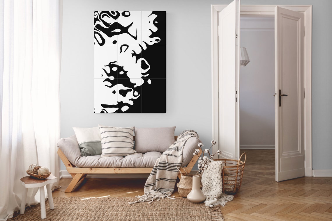 Rorschach Style Black and White Ink Blot Abstract Art Poster - Image 5