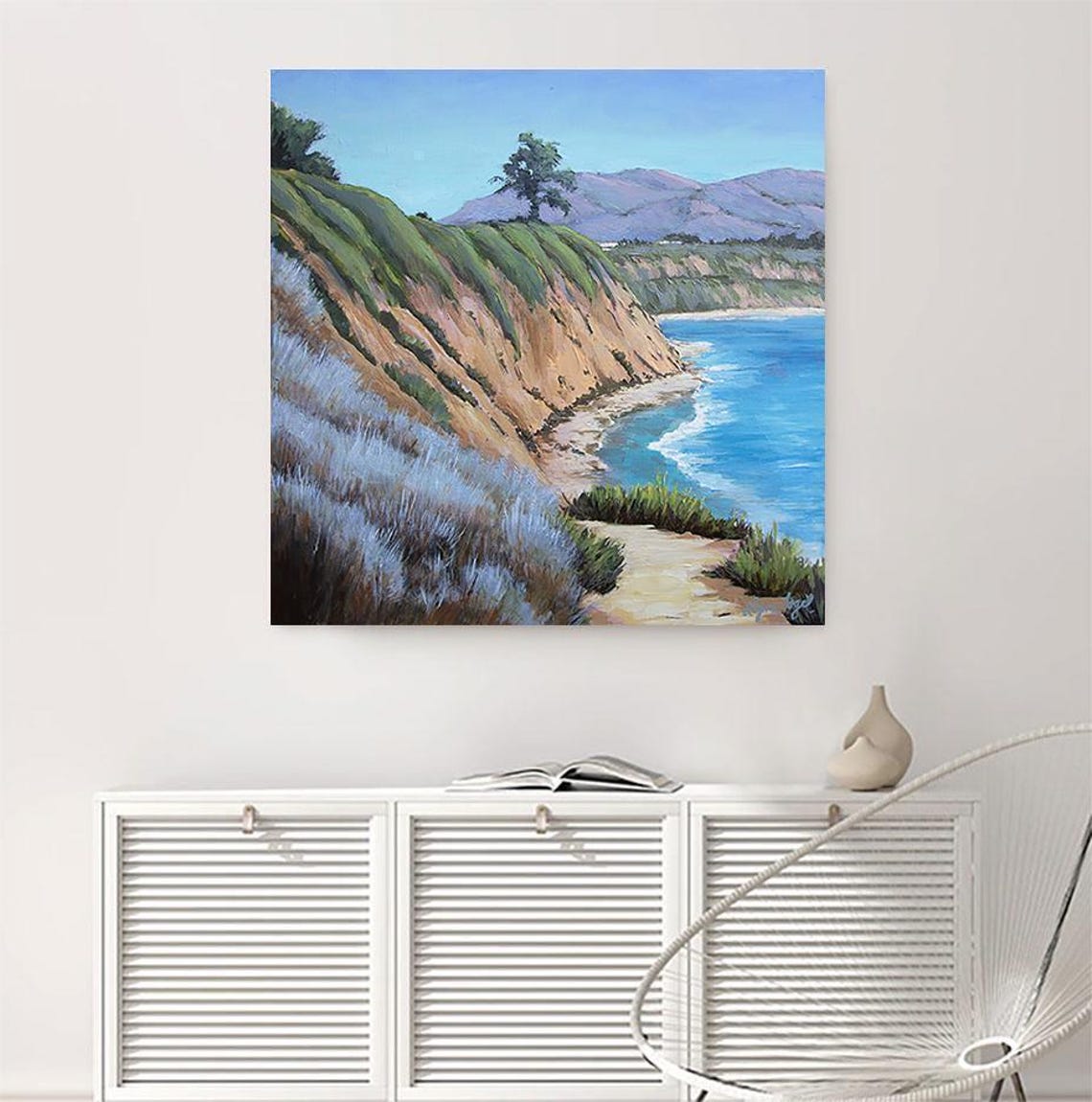 Carpinteria Bluffs Ocean Cliff Path Coastal View Travel Poster - Image 4