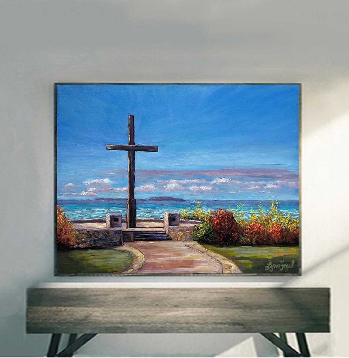 Ventura Serra Cross Overlook Ocean Channel Islands View Poster