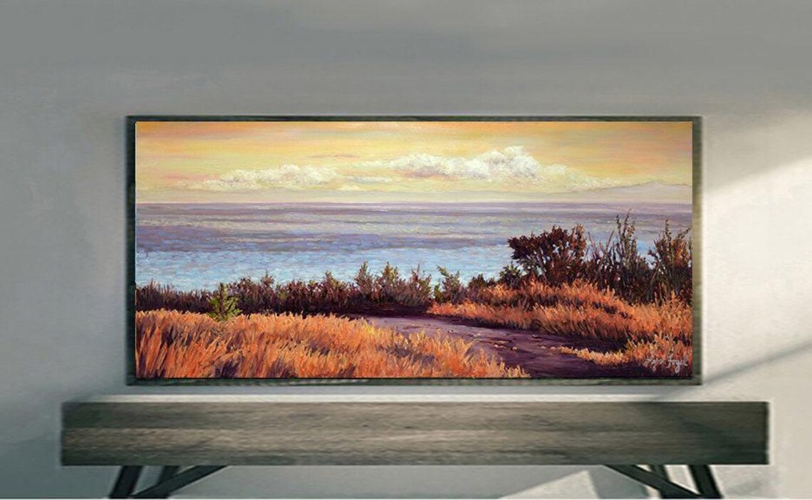 Ellwood Beach Ocean Panoramic Scene Art Print