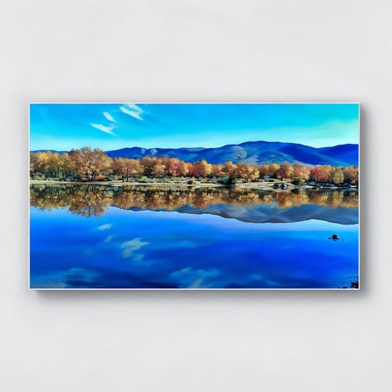 Heaven On Earth Wall Art Swamp Landscape Reflecting Sky In Water With Mountain In Background