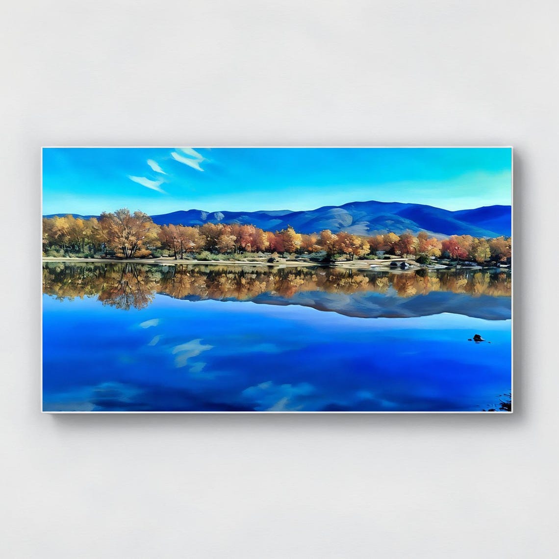 Heaven On Earth Wall Art Swamp Landscape Reflecting Sky In Water With Mountain In Background