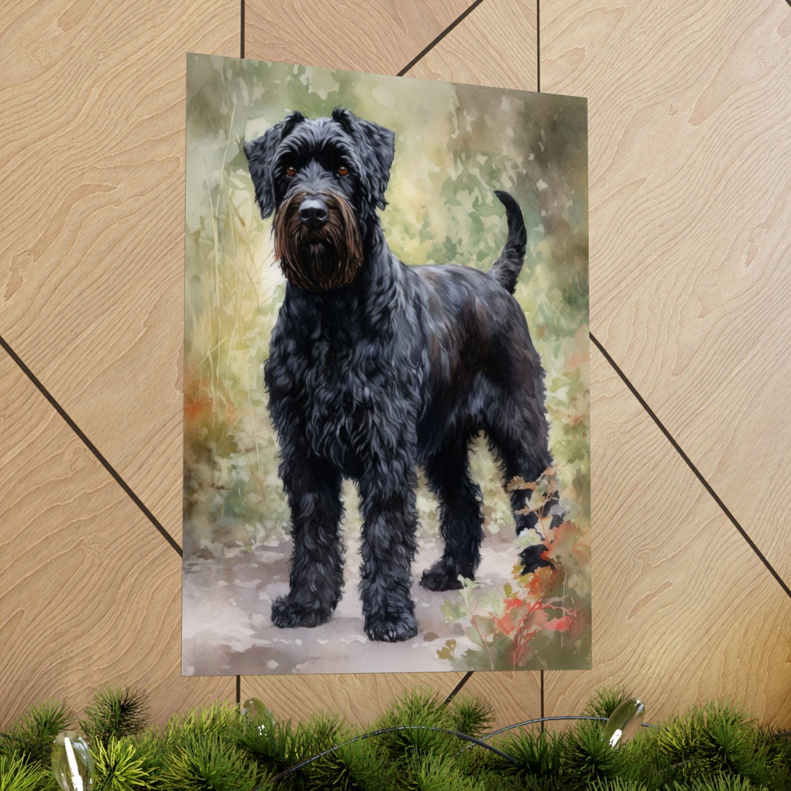 Black Russian Terrier Dog Art Print Dog Wall Art Animal Art Print Animal Art Poster Dog Lover Gift Colorful Animal Wall Art Cool Dog - Image 2