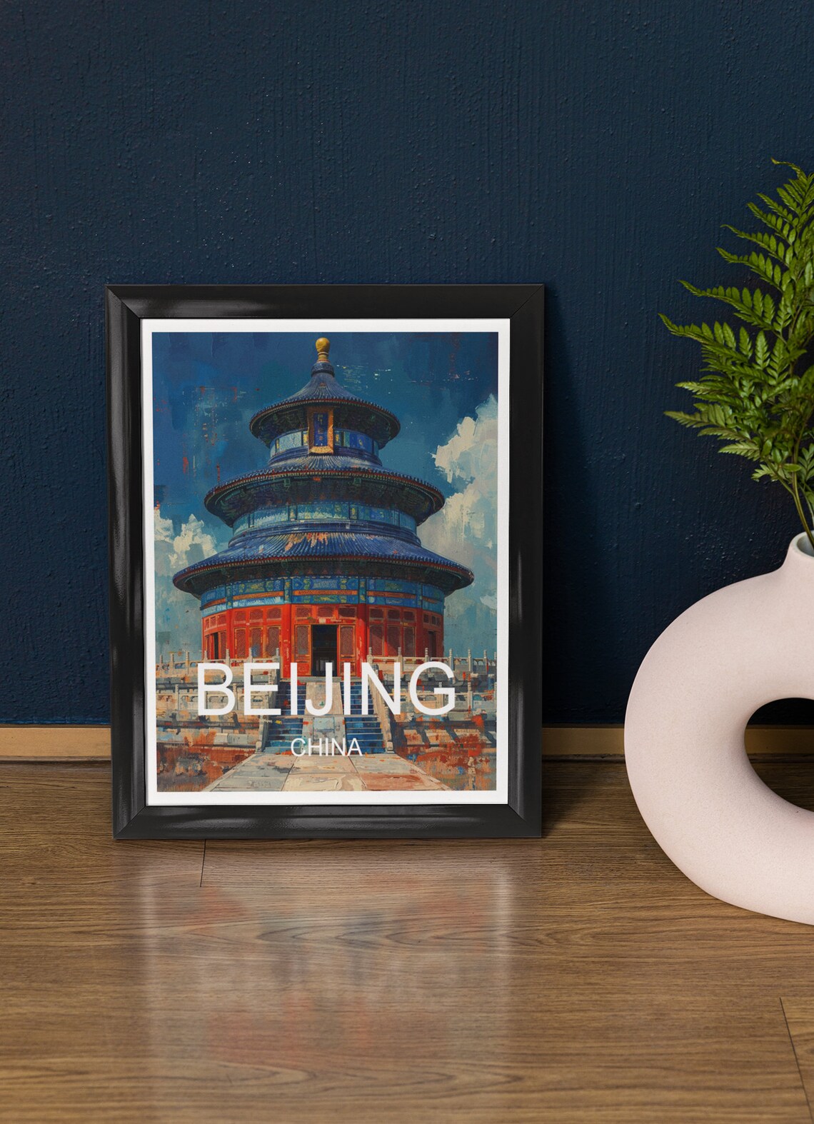 Beijing China Temple of Heaven Blue Tile Roof Daytime Travel Poster