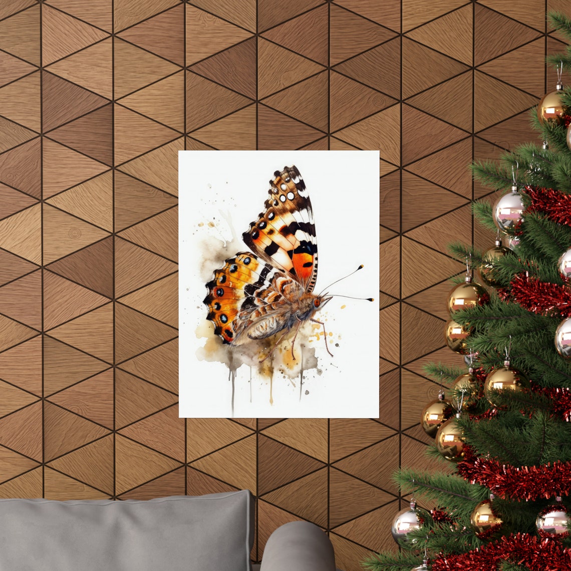 Painted Lady Butterfly Art Print Butterfly Home Dcor Watercolor Butterfly Painting Insect Wall Art Nature Lover Butterflies Artwork - Image 3