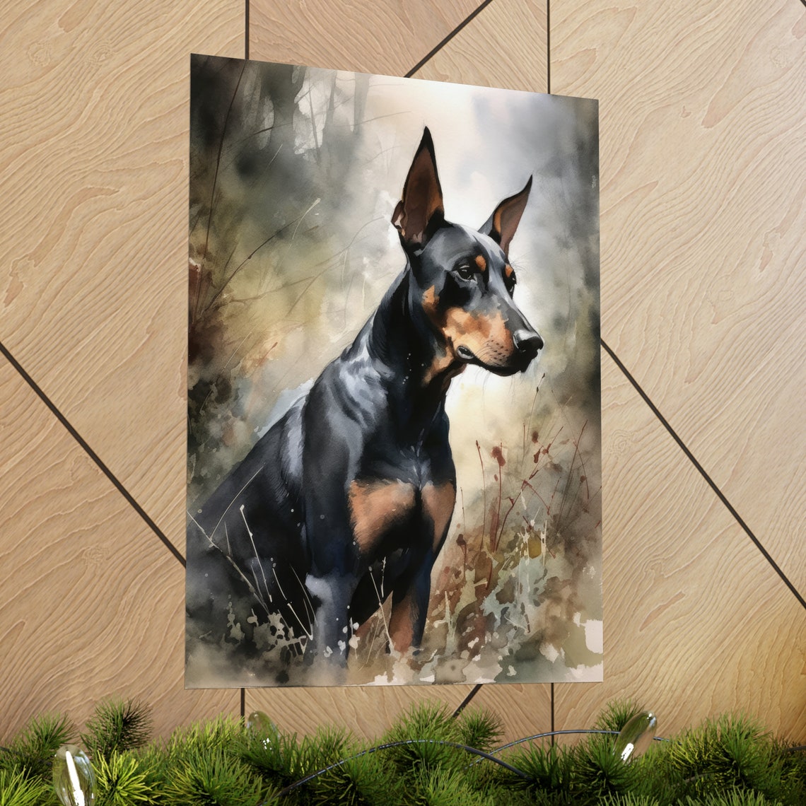 Doberman Pinscher Dog Art Print Dog Wall Art Animal Art Print Animal Art Poster Dog Lover Gift Colorful Animal Wall Art Cool Dog Art - Image 2