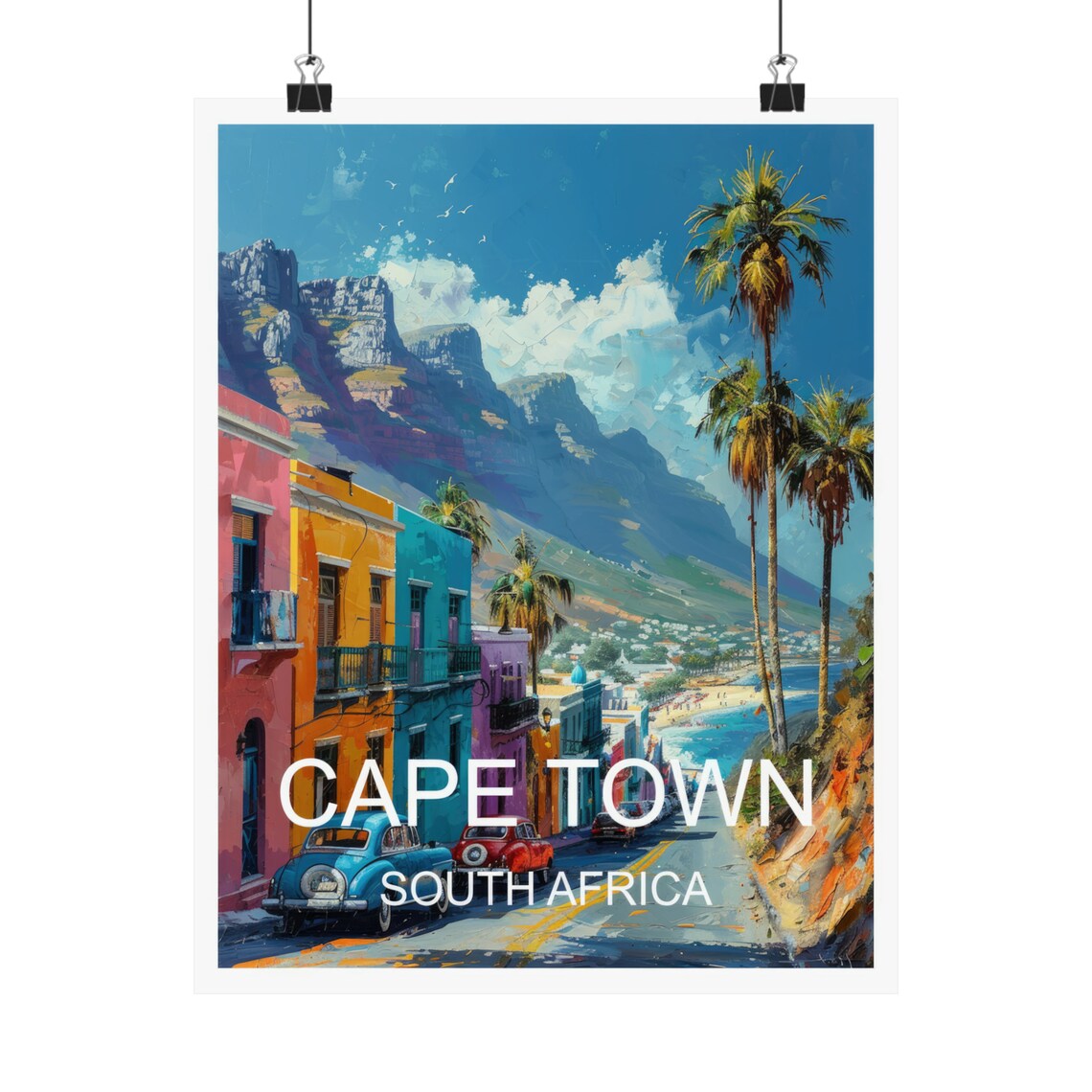 Cape Town South Africa Bo Kaap Street Table Mountain Travel Poster - Image 4