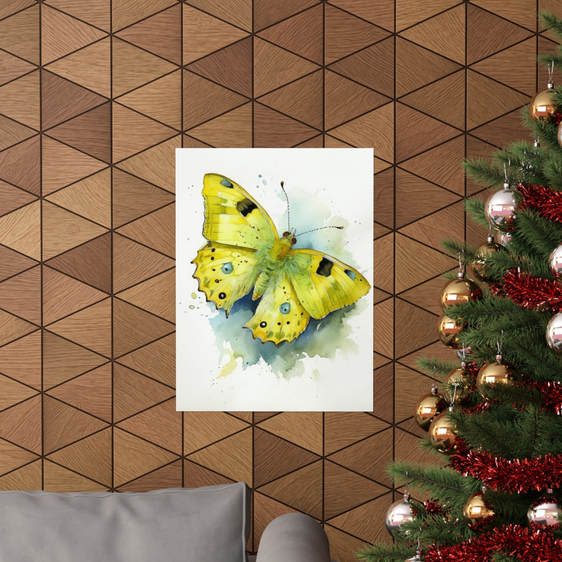 Sulphur Butterfly Watercolor Bright Yellow Spotted Insect Art Print - Image 3