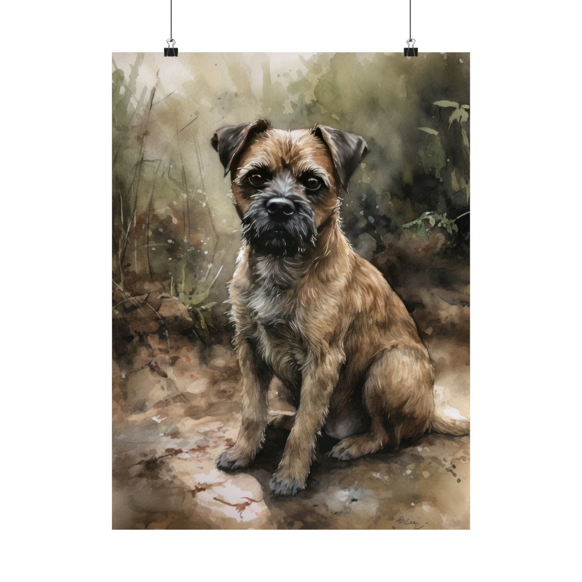 Border Terrier Dog Art Print Dog Wall Art Animal Art Print Animal Art Poster Dog Lover Gift Colorful Animal Wall Art Cool Dog Art - Image 5