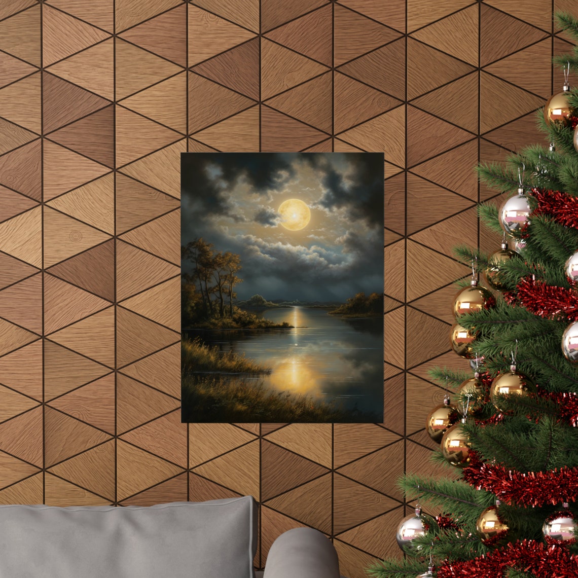 Moon Art Print Dark Academia Art Dark Cottagecore Art Witch Room Dcor Moon Wall Art Gothic Wall Art Moody Wall Art Celestial Art - Image 3