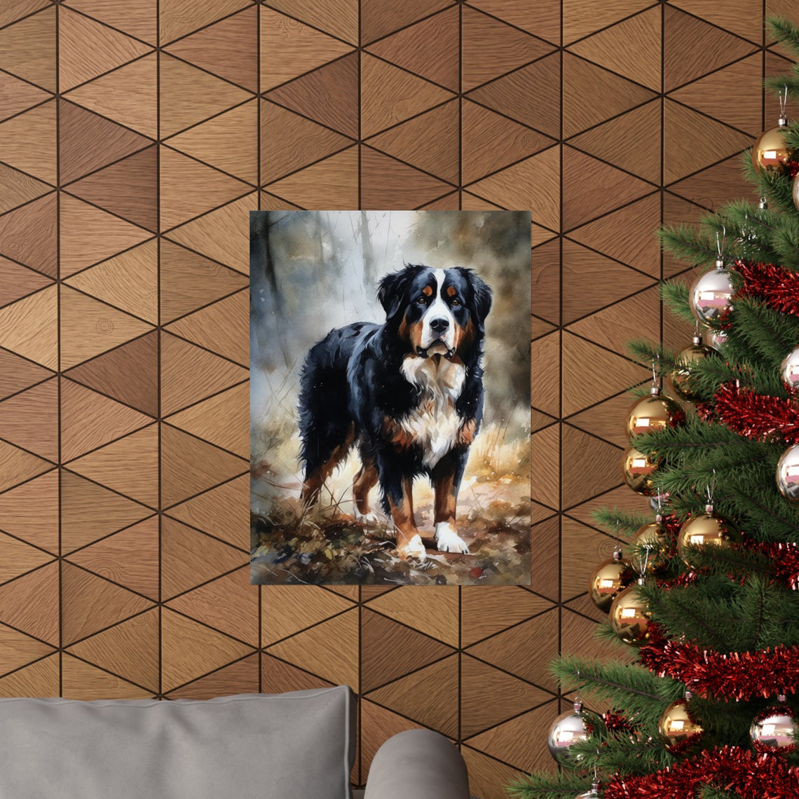 Bernese Mountain Dog Art Print Dog Wall Art Animal Art Print Animal Art Poster Dog Lover Gift Colorful Animal Wall Art Cool Dog Art - Image 3