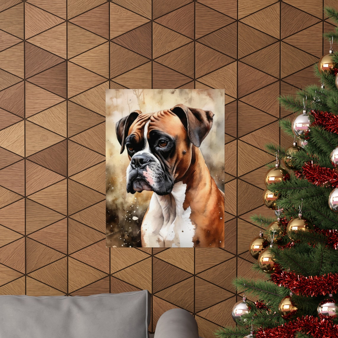 Boxer Dog Art Print Dog Wall Art Animal Art Print Animal Art Poster Dog Lover Gift Colorful Animal Wall Art Cool Dog Art - Image 3