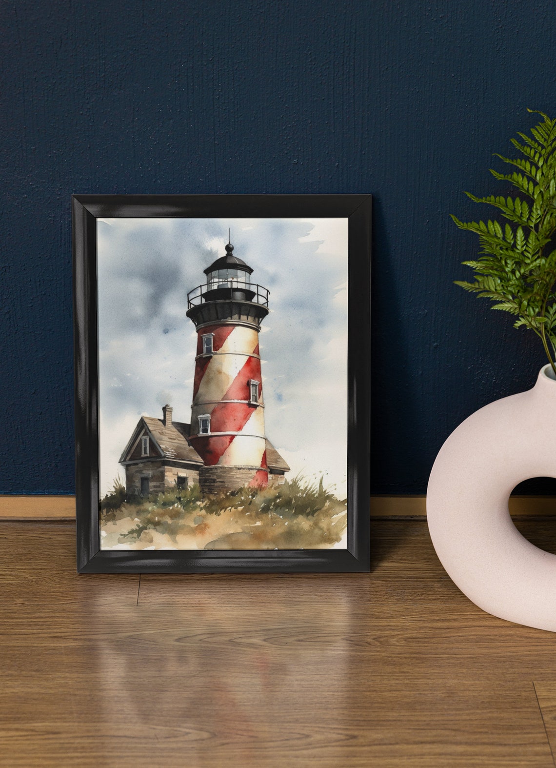 Lighthouse Art Print Lighthouse Painting Lighthouse Wall Art Beach Art Print Beach Wall Art Ocean Dcor Ocean Painting Ocean Theme