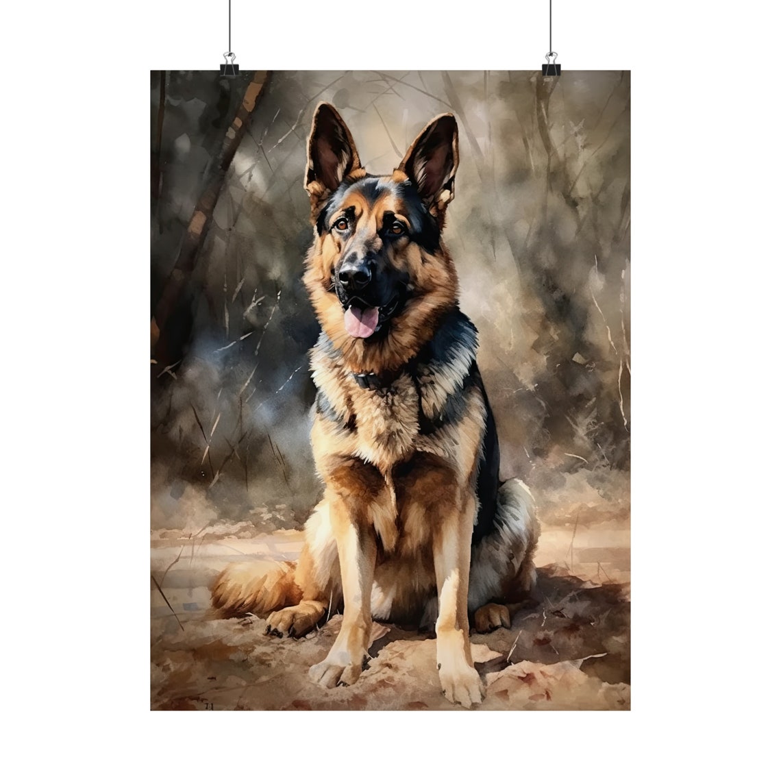German Shepherd Dog Art Print Dog Wall Art Animal Art Print Animal Art Poster Dog Lover Gift Colorful Animal Wall Art Cool Dog Art - Image 5