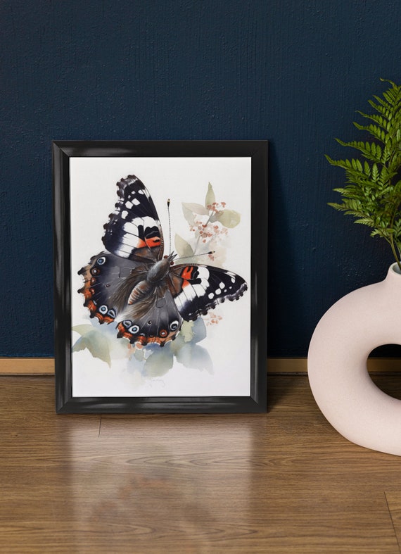 Admiral Butterfly Art Print Butterfly Home Dcor Watercolor Butterfly Painting Insect Wall Art Nature Lover Butterflies Artwork