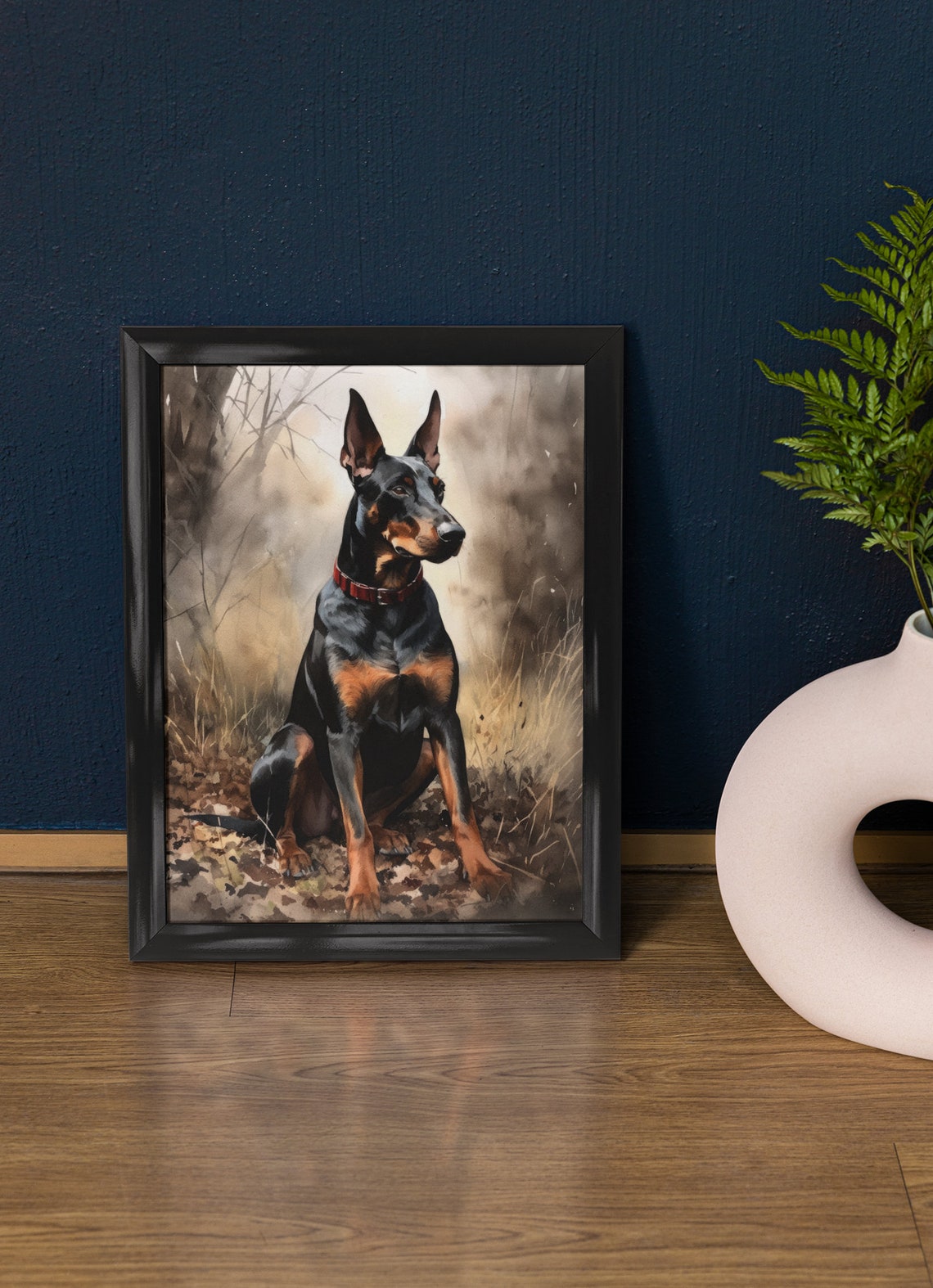 Doberman Pinscher Dog Art Print Dog Wall Art Animal Art Print Animal Art Poster Dog Lover Gift Colorful Animal Wall Art Cool Dog Art
