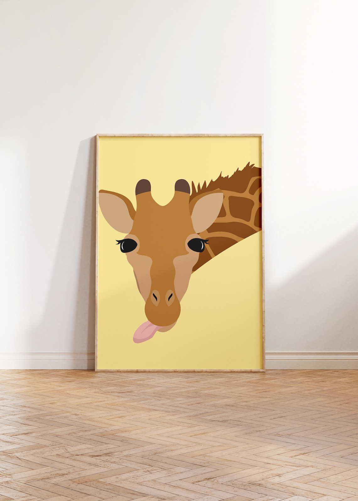 Giraffe Art Print, Modern Boho Jungle Poster
