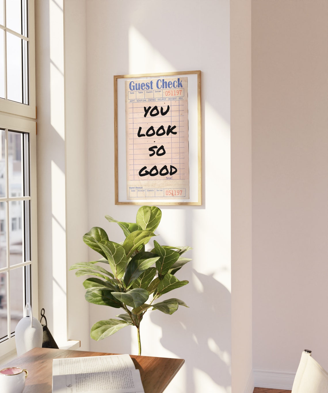 You Look So Good Guest Check Vintage Receipt Retro Trendy Wall Poster - Image 3