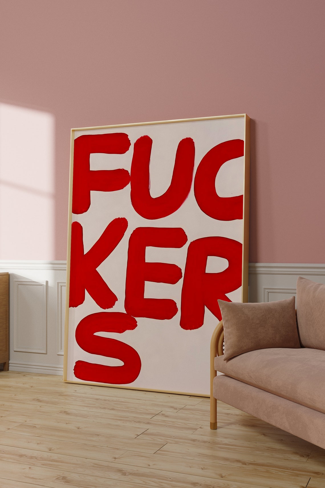 Bold Red Profanity Statement Funny Sarcastic Dorm Room Art Poster - Image 3