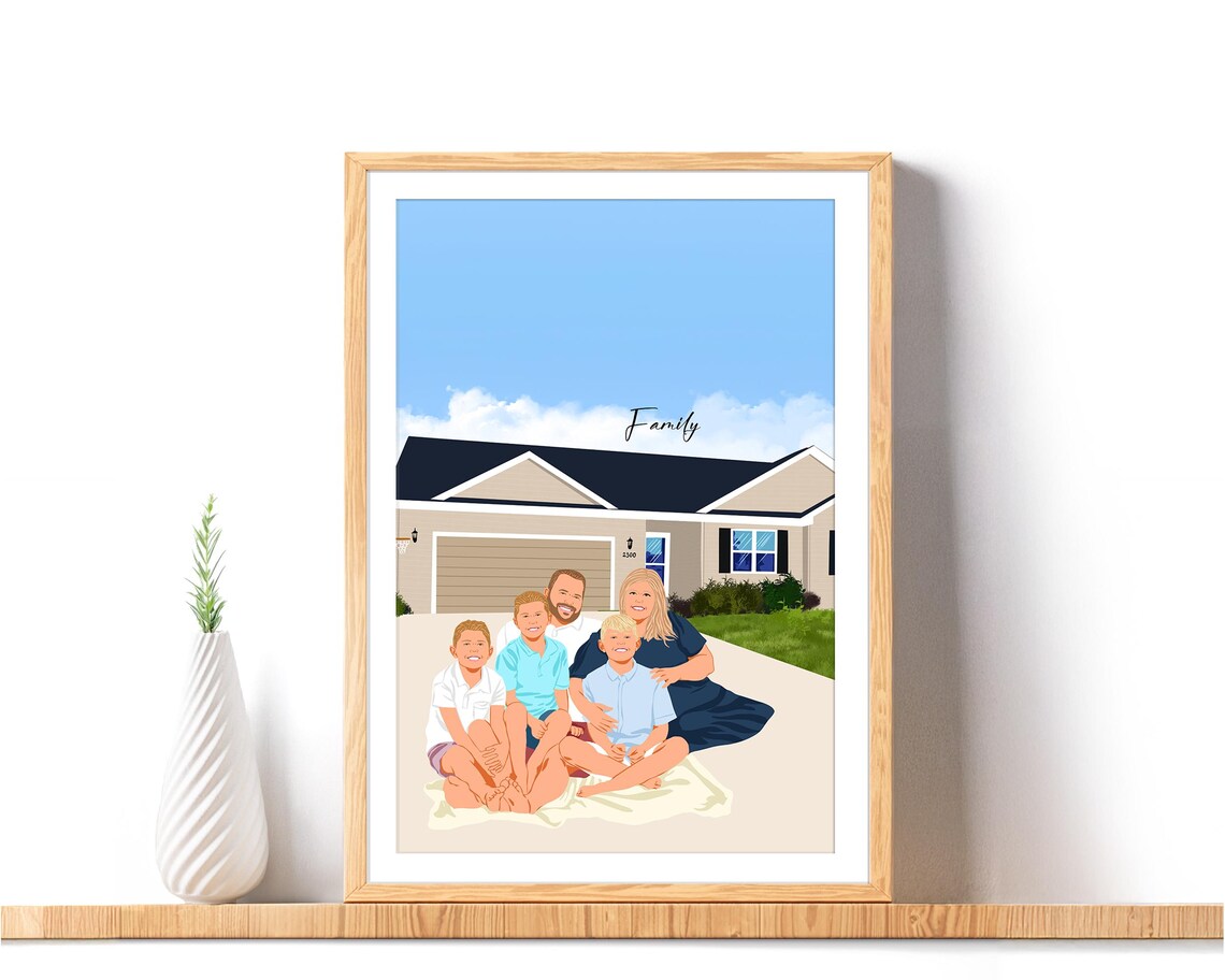 Custom House Portrait, Personalized Art Print