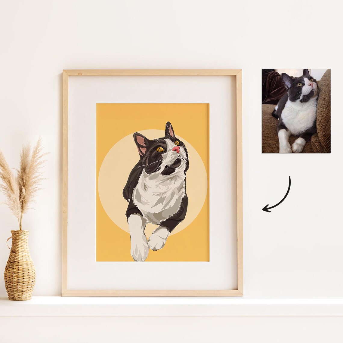 Personalized Cat Portrait From Photo, Memorial Art Print - Image 2