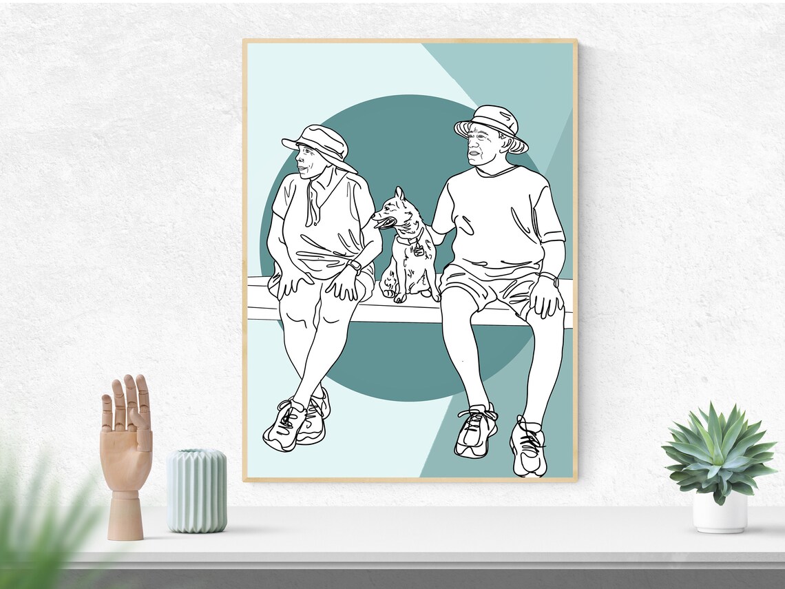Dog Line Art Custom Line Drawing Art Print - Image 3