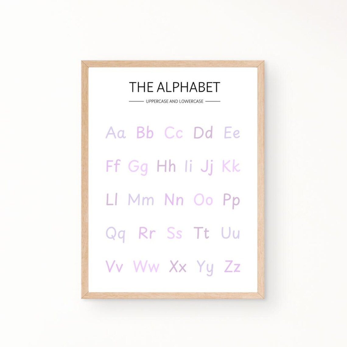 Lavender Alphabet Uppercase Lowercase Letters Purple Nursery Poster