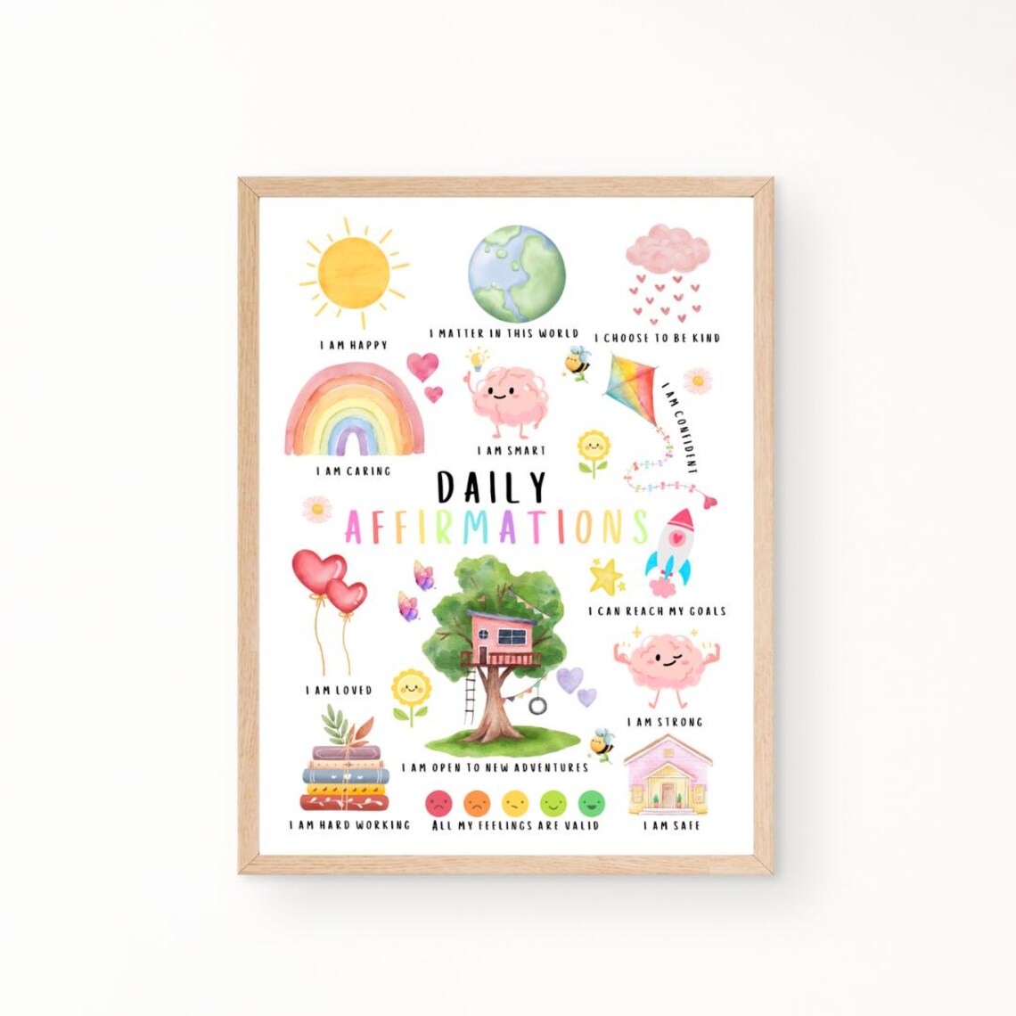 Kids Daily Affirmations Art Print, Montessori Classroom