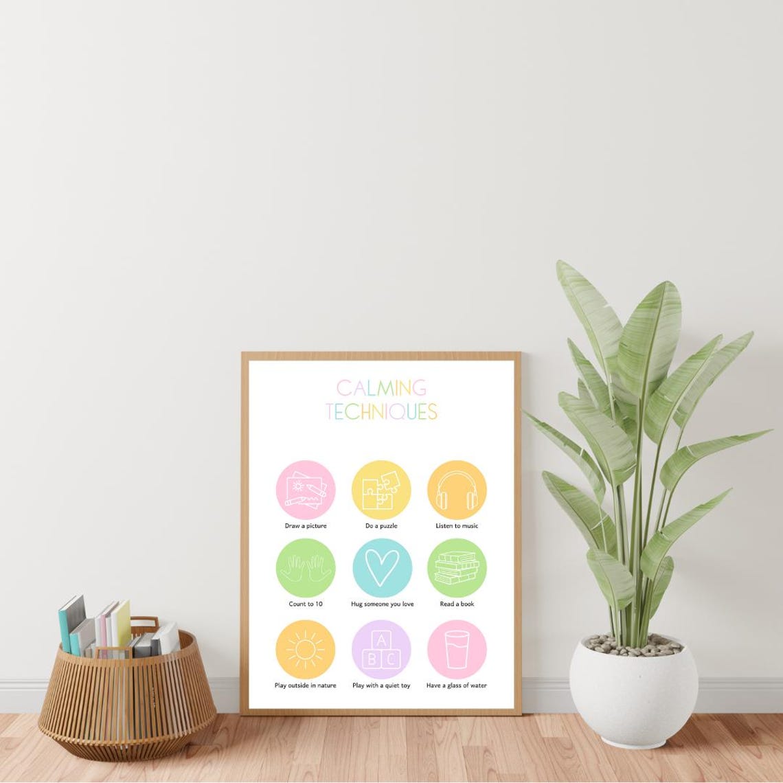 Calming Techniques For Kids Nine Icons Calm Corner Therapy Poster - Image 2