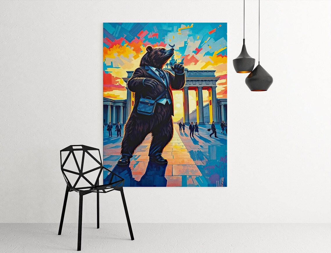 Berlin Brandenburg Gate Bear Poster, Mens Gift - Image 5