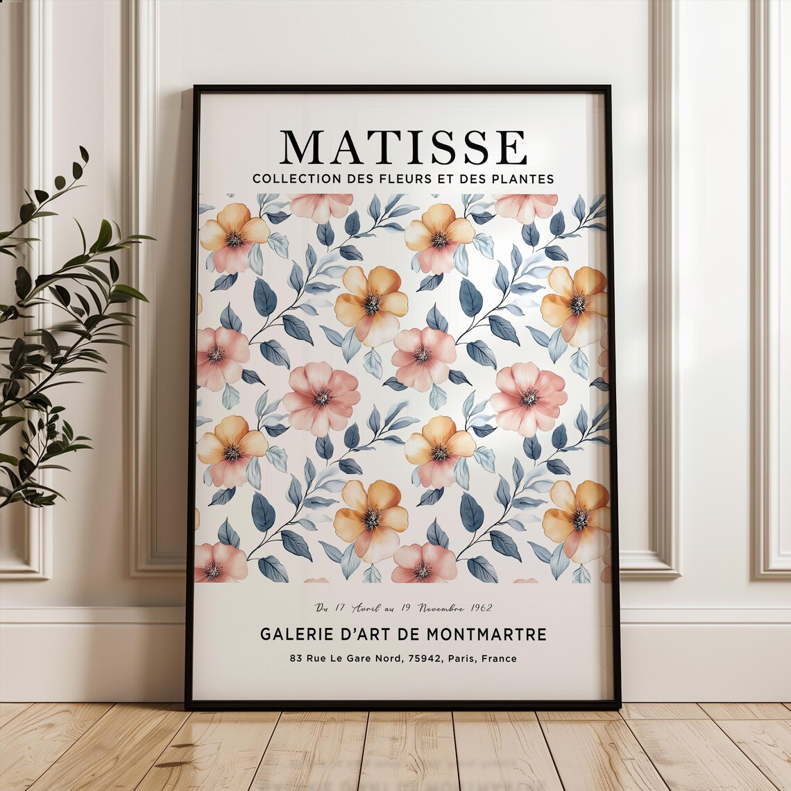 Matisse Pastel Flower Market Poster With Pink And Yellow Blossoms