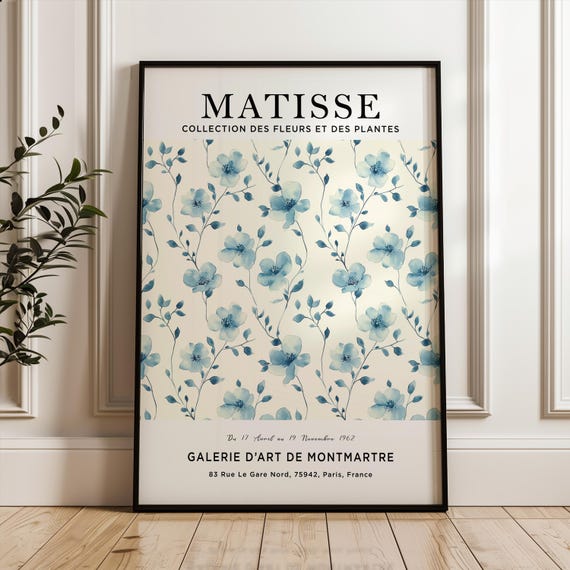 Henri Matisse Art Print Flower Poster Blue Market Plant Botanical
