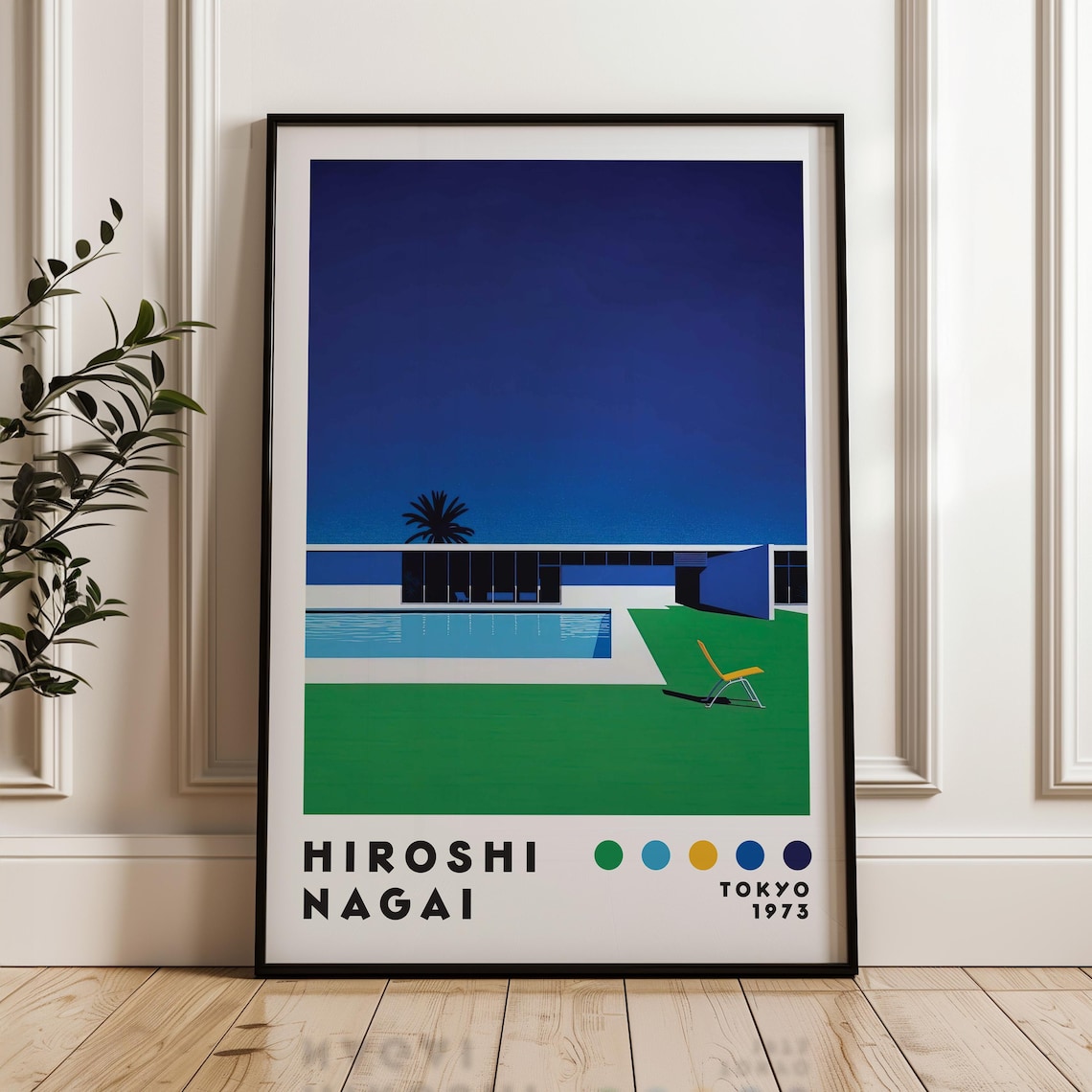 Hiroshi Nagai Modernist House Poolside City Pop Retro Japanese Poster