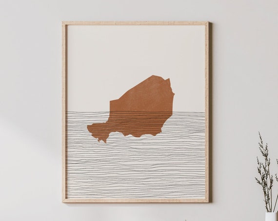 Niger Print Boho Wall Art And Decor Country Travel Poster Map Silhouette