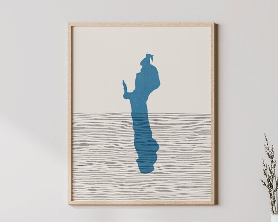 Elk Lake Art Boho Print Michigan Picture Lakehouse Wall Decor