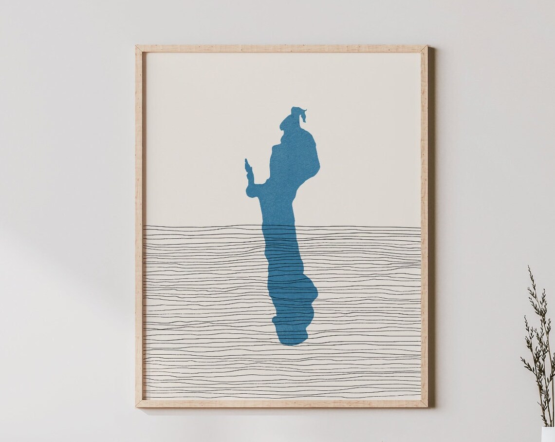 Elk Lake Art Boho Print Michigan Picture Lakehouse Wall Decor