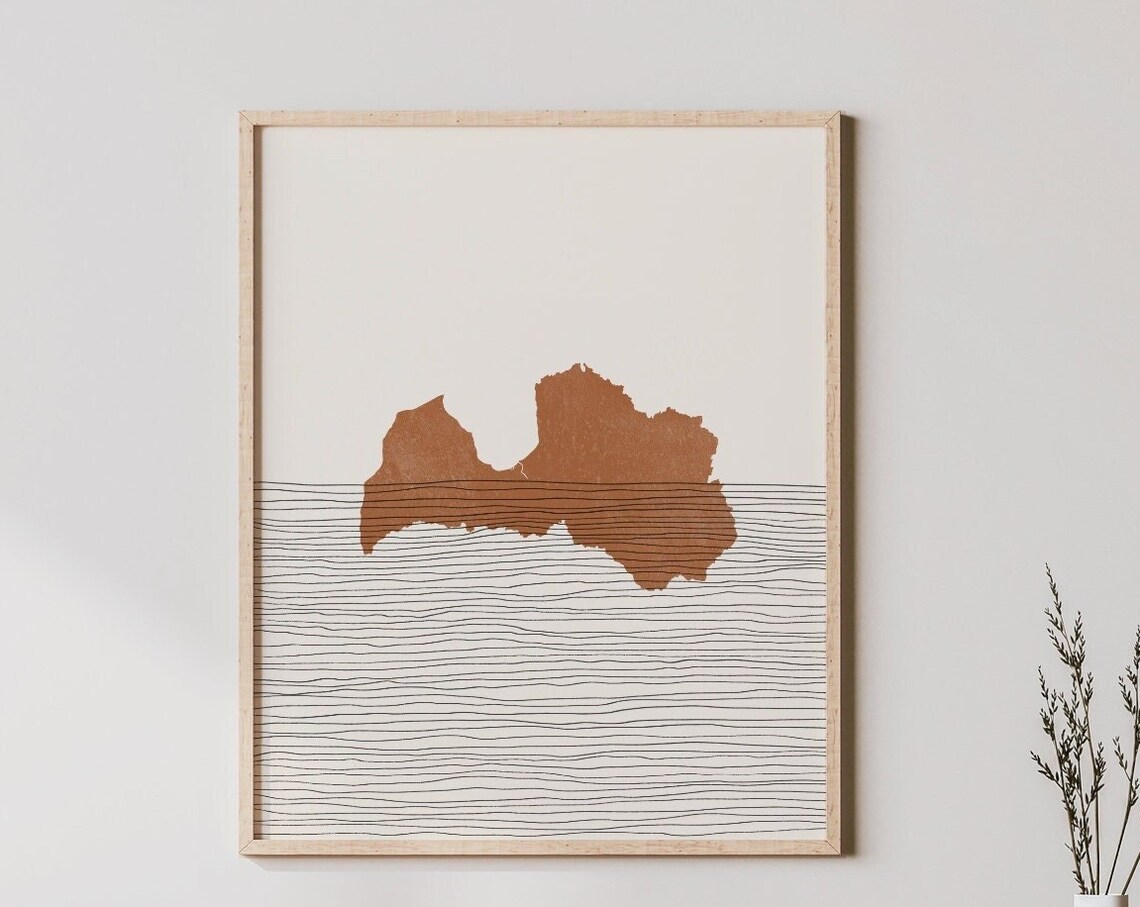Latvia Boho Travel Poster Map Silhouette